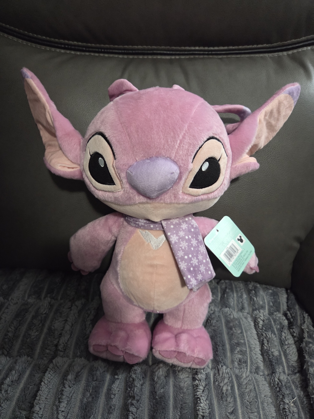 Disney Pink Lilo & Stitch Plushie with Purple Scarf